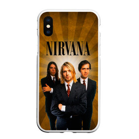 Чехол для iPhone XS Max матовый с принтом Nirvana в Рязани, Силикон | Область печати: задняя сторона чехла, без боковых панелей | 90 | alternative | crimson | david grohl | foo fighters | grunge | kurt cobain | music | nirvana | rip | rock | smile | гранж | группа | девяностые | курт кобейн | музыка | нирвана | рок