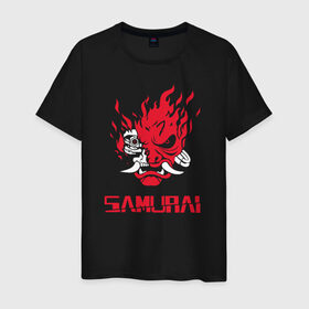 Мужская футболка хлопок с принтом Cyberpunk 2077 в Рязани, 100% хлопок | прямой крой, круглый вырез горловины, длина до линии бедер, слегка спущенное плечо. | 2077 | cyberpunk | cyberpunk 2077 | dc | games | marvel | ps4 | samurai | игры | киану | самурай