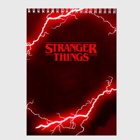 Скетчбук с принтом STRANGER THINGS в Рязани, 100% бумага
 | 48 листов, плотность листов — 100 г/м2, плотность картонной обложки — 250 г/м2. Листы скреплены сверху удобной пружинной спиралью | 011 | eggo | eleven | friends don t lie | netflix | season 3 | stranger things | демогоргон | нетфликс | одиннадцатая | очень странные дела | сезон 3