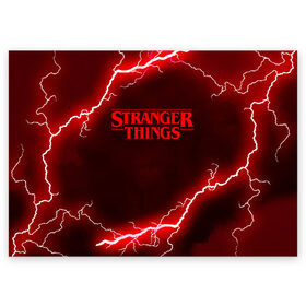 Поздравительная открытка с принтом STRANGER THINGS в Рязани, 100% бумага | плотность бумаги 280 г/м2, матовая, на обратной стороне линовка и место для марки
 | Тематика изображения на принте: 011 | eggo | eleven | friends don t lie | netflix | season 3 | stranger things | демогоргон | нетфликс | одиннадцатая | очень странные дела | сезон 3