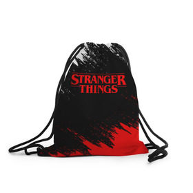 Рюкзак-мешок 3D с принтом STRANGER THINGS в Рязани, 100% полиэстер | плотность ткани — 200 г/м2, размер — 35 х 45 см; лямки — толстые шнурки, застежка на шнуровке, без карманов и подкладки | 11 | stranger things | одди | одиннадцатая | очень странные дела | сериалы