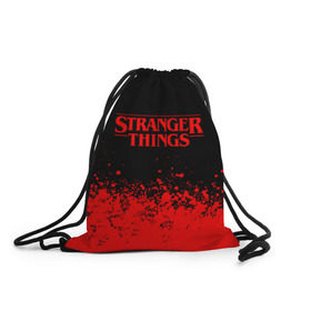 Рюкзак-мешок 3D с принтом STRANGER THINGS в Рязани, 100% полиэстер | плотность ткани — 200 г/м2, размер — 35 х 45 см; лямки — толстые шнурки, застежка на шнуровке, без карманов и подкладки | 11 | stranger things | одди | одиннадцатая | очень странные дела | сериалы