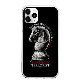 Чехол для iPhone 11 Pro матовый с принтом A Fashion Terrorist в Рязани, Силикон |  | black | chess | cool | figure | horse | red | slogan | style | white | белый | конь | красный | лошадь | прикольный | слоган | стиль | фигура | черный | шахматы