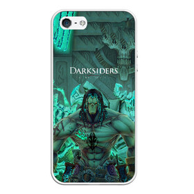 Чехол для iPhone 5/5S матовый с принтом Darksiders 2 в Рязани, Силикон | Область печати: задняя сторона чехла, без боковых панелей | 3d | 3dвосприятие | action rpg | darksiders 2 | апокалипсис | арт | верблюд | война | всадник | желтый | зеброид | игра | караван | компьютерная | конь | монстры | серый | слешер