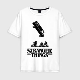 Мужская футболка хлопок Oversize с принтом STRANGER THINGS в Рязани, 100% хлопок | свободный крой, круглый ворот, “спинка” длиннее передней части | Тематика изображения на принте: stranger 2 | stranger 3 | stranger things 3 | things 2 | things 3 | очень странные дела | очень странные дела 3. | очень странный дело