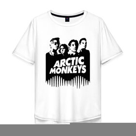 Мужская футболка хлопок Oversize с принтом ARCTIC MONKEYS в Рязани, 100% хлопок | свободный крой, круглый ворот, “спинка” длиннее передней части | arctic monkeys | арктик манкис | арктические мартышки