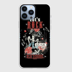 Чехол для iPhone 13 Pro Max с принтом Let s Rock в Рязани,  |  | come on rock | cool | electric guitar | flower | freedom | inscription | life | music | old | poster | punk | school | slogan | sound | давай рок | жизнь | звук | крутой | музыка | надпись | ноты | панк | плакат | свобода | слоган | старая | цветок 