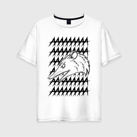 Женская футболка хлопок Oversize с принтом Злой опосум в Рязани, 100% хлопок | свободный крой, круглый ворот, спущенный рукав, длина до линии бедер
 | животные | крик | опоссум
