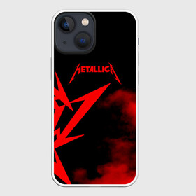 Чехол для iPhone 13 mini с принтом Metallica в Рязани,  |  | metalica | metallica | группа | джеймс хэтфилд | кирк хэмметт | ларс ульрих | метал | металика | металлика | миталика | музыка | роберт трухильо | рок | трэш | трэшметал | хард | хеви