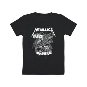 Детская футболка хлопок с принтом Metallica в Рязани, 100% хлопок | круглый вырез горловины, полуприлегающий силуэт, длина до линии бедер | metalica | metallica | группа | джеймс хэтфилд | кирк хэмметт | ларс ульрих | метал | металика | металлика | миталика | музыка | роберт трухильо | рок | трэш | трэшметал | хард | хеви