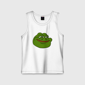 Детская майка хлопок с принтом PepeHappy в Рязани,  |  | feels bad man | feels good man | pepe | pepe the frog | sad pepe | грустная лягушка | пепе