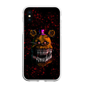 Чехол для iPhone XS Max матовый с принтом FNAF Nightmare в Рязани, Силикон | Область печати: задняя сторона чехла, без боковых панелей | Тематика изображения на принте: blood | five nights at freddy’s | fnaf | game | horror | игра | кровь | пять ночей у фредди | ужас | фнаф | фреди