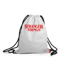 Рюкзак-мешок 3D с принтом STRANGER THINGS в Рязани, 100% полиэстер | плотность ткани — 200 г/м2, размер — 35 х 45 см; лямки — толстые шнурки, застежка на шнуровке, без карманов и подкладки | stranger things | очень странные дела