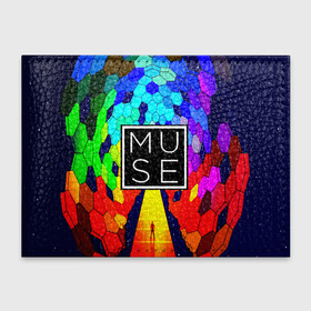 Обложка для студенческого билета с принтом MUSE в Рязани, натуральная кожа | Размер: 11*8 см; Печать на всей внешней стороне | muse | rock | рок