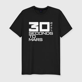 Мужская футболка премиум с принтом 30 SECONDS TO MARS в Рязани, 92% хлопок, 8% лайкра | приталенный силуэт, круглый вырез ворота, длина до линии бедра, короткий рукав | 30 seconds to mars | 30 секунд до марса | джаред лето