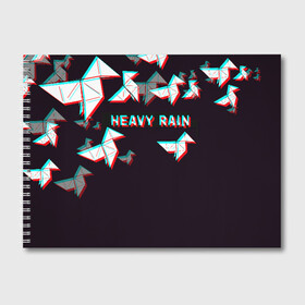 Альбом для рисования с принтом Heavy Rain (Glitch) в Рязани, 100% бумага
 | матовая бумага, плотность 200 мг. | Тематика изображения на принте: 3d | game | glitch | heavy rain | геометрия | глитч | игра | надпись | оригами | хеви рейн