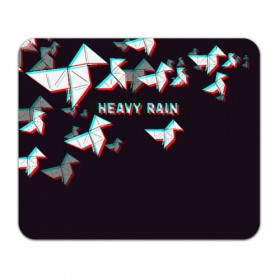 Коврик для мышки прямоугольный с принтом Heavy Rain (Glitch). в Рязани, натуральный каучук | размер 230 х 185 мм; запечатка лицевой стороны | Тематика изображения на принте: 3d | game | glitch | heavy rain | геометрия | глитч | игра | надпись | оригами | хеви рейн