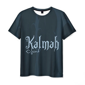 Мужская футболка 3D с принтом группа Kalmah в Рязани, 100% полиэфир | прямой крой, круглый вырез горловины, длина до линии бедер | death | kalmah | metal | группа | деревья | лес | логотип | метал | музыка | ночь | фантазия | эмблема