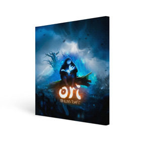 Холст квадратный с принтом Ori - And The Will Of The Wisp в Рязани, 100% ПВХ |  | microsoft studios | moon studios | ori | ori and the blind forest | unity | лес | луна | нибела | ночной лес | ночь | ори | платформер | сова