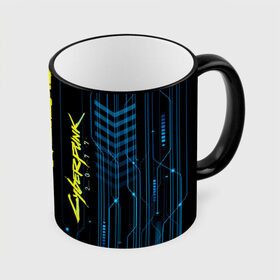 Кружка с принтом CYBERPUNK 2077 в Рязани, керамика | ёмкость 330 мл | 2077 | cyber | cyberpunk | demon | glitch | keanu | logo | punk | reeves | samurai | symbol | team | trauma | глитч | демон | киану | кибер | киберпанк | клан | лого | логотип | огонь | панк | ривз | самурай | символ