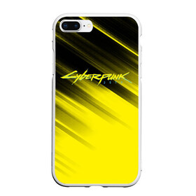 Чехол для iPhone 7Plus/8 Plus матовый с принтом Cyberpunk 2077 (Yellow) в Рязани, Силикон | Область печати: задняя сторона чехла, без боковых панелей | Тематика изображения на принте: 3d | cyberpunk 2077 | red | абстракция | геометрия | игра | киберпанк 2077 | красный | лого | логотип | надпись | стиль | текстура