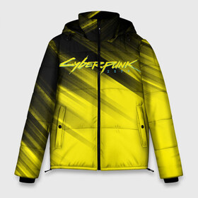 Мужская зимняя куртка 3D с принтом Cyberpunk 2077 (Yellow) в Рязани, верх — 100% полиэстер; подкладка — 100% полиэстер; утеплитель — 100% полиэстер | длина ниже бедра, свободный силуэт Оверсайз. Есть воротник-стойка, отстегивающийся капюшон и ветрозащитная планка. 

Боковые карманы с листочкой на кнопках и внутренний карман на молнии. | 3d | cyberpunk 2077 | red | абстракция | геометрия | игра | киберпанк 2077 | красный | лого | логотип | надпись | стиль | текстура