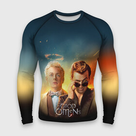 Мужской рашгард 3D с принтом Good Omens в Рязани,  |  | good | omens | sheen | tennant | азирафель | ангел | благие знамения | демон | кроули | падший | теннант | шин