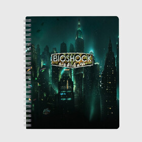 Тетрадь с принтом BIOSHOCK в Рязани, 100% бумага | 48 листов, плотность листов — 60 г/м2, плотность картонной обложки — 250 г/м2. Листы скреплены сбоку удобной пружинной спиралью. Уголки страниц и обложки скругленные. Цвет линий — светло-серый
 | bioshock | bioshock infinite | биошок | букер | элизабет