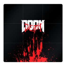 Магнитный плакат 3Х3 с принтом DOOM Bloody в Рязани, Полимерный материал с магнитным слоем | 9 деталей размером 9*9 см | 2019 | bethesda | demon | doom | eternal | ethernal | game | games | logo | monster | runes | демон | дум | дуум | етернал | игра | игры | какодемон | кровь | лого | логотип | монстр | монстры | руны | символ | этернал