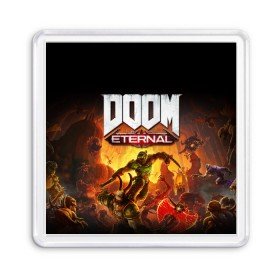 Магнит 55*55 с принтом DOOM Eternal в Рязани, Пластик | Размер: 65*65 мм; Размер печати: 55*55 мм | 2019 | bethesda | demon | doom | eternal | ethernal | game | games | logo | monster | runes | демон | дум | дуум | етернал | игра | игры | какодемон | кровь | лого | логотип | монстр | монстры | руны | символ | этернал