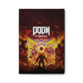 Обложка для автодокументов с принтом DOOM Eternal в Рязани, натуральная кожа |  размер 19,9*13 см; внутри 4 больших “конверта” для документов и один маленький отдел — туда идеально встанут права | 2019 | bethesda | demon | doom | eternal | ethernal | game | games | logo | monster | runes | демон | дум | дуум | етернал | игра | игры | какодемон | кровь | лого | логотип | монстр | монстры | руны | символ | этернал