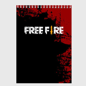 Скетчбук с принтом Free Fire в Рязани, 100% бумага
 | 48 листов, плотность листов — 100 г/м2, плотность картонной обложки — 250 г/м2. Листы скреплены сверху удобной пружинной спиралью | battlegrounds | fire | free | garena | гарена | фаер | фри