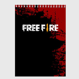 Скетчбук с принтом Free Fire в Рязани, 100% бумага
 | 48 листов, плотность листов — 100 г/м2, плотность картонной обложки — 250 г/м2. Листы скреплены сверху удобной пружинной спиралью | Тематика изображения на принте: battlegrounds | fire | free | garena | гарена | фаер | фри