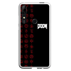 Чехол для Honor P Smart Z с принтом DOOM - Руны в Рязани, Силикон | Область печати: задняя сторона чехла, без боковых панелей | 2019 | bethesda | demon | doom | eternal | ethernal | game | games | logo | monster | runes | демон | дум | дуум | етернал | игра | игры | какодемон | кровь | лого | логотип | монстр | монстры | руны | символ | этернал