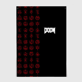 Постер с принтом DOOM - Руны в Рязани, 100% бумага
 | бумага, плотность 150 мг. Матовая, но за счет высокого коэффициента гладкости имеет небольшой блеск и дает на свету блики, но в отличии от глянцевой бумаги не покрыта лаком | 2019 | bethesda | demon | doom | eternal | ethernal | game | games | logo | monster | runes | демон | дум | дуум | етернал | игра | игры | какодемон | кровь | лого | логотип | монстр | монстры | руны | символ | этернал