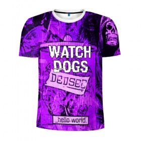 Мужская футболка 3D спортивная с принтом WATCH DOGS в Рязани, 100% полиэстер с улучшенными характеристиками | приталенный силуэт, круглая горловина, широкие плечи, сужается к линии бедра | ded sec | hacker | legion | watch dogs | watch dogs 2 | watch dogs legion | легион | хакер