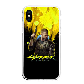 Чехол для iPhone XS Max матовый с принтом CYBERPUNK 2077 в Рязани, Силикон | Область печати: задняя сторона чехла, без боковых панелей | Тематика изображения на принте: 2077 | cyber | cyberpunk | demon | glitch | keanu | logo | punk | reeves | samurai | symbol | team | trauma | глитч | демон | киану | кибер | киберпанк | клан | лого | логотип | огонь | панк | ривз | самурай | символ