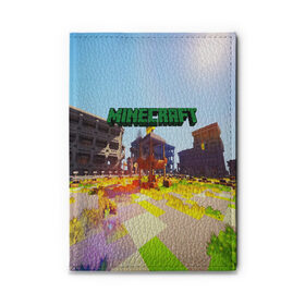 Обложка для автодокументов с принтом MINECRAFT в Рязани, натуральная кожа |  размер 19,9*13 см; внутри 4 больших “конверта” для документов и один маленький отдел — туда идеально встанут права | Тематика изображения на принте: craft | creeper | dungeon | dungeons | earth | game | logo | mine | minecraft | mobile | online | дунгеонс | земля | зомбиы | игра | крипер | лого | майкрафт | майнкрафт | мобайл | онлайн | подземелье | подземелья