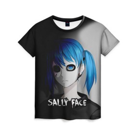 Женская футболка 3D с принтом Sally face в Рязани, 100% полиэфир ( синтетическое хлопкоподобное полотно) | прямой крой, круглый вырез горловины, длина до линии бедер | sally face | маска | сали | салли | салли кромсалли | фейс | фишер