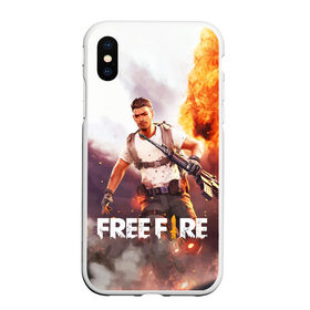 Чехол для iPhone XS Max матовый с принтом FREE FIRE в Рязани, Силикон | Область печати: задняя сторона чехла, без боковых панелей | Тематика изображения на принте: battle | battlegrounds | fire | free | game | games | garena | logo | mobile | royale | батлграунд | битва | гарена | гарено | игра | игры | королевская | лого | логотип | мобайл | онлайн | символ | фаер | фаир | фри