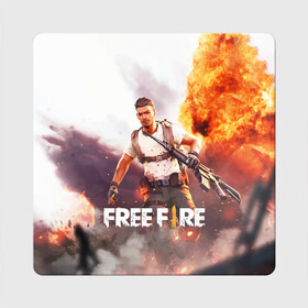 Магнит виниловый Квадрат с принтом FREE FIRE в Рязани, полимерный материал с магнитным слоем | размер 9*9 см, закругленные углы | Тематика изображения на принте: battle | battlegrounds | fire | free | game | games | garena | logo | mobile | royale | батлграунд | битва | гарена | гарено | игра | игры | королевская | лого | логотип | мобайл | онлайн | символ | фаер | фаир | фри