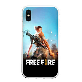 Чехол для iPhone XS Max матовый с принтом FREE FIRE в Рязани, Силикон | Область печати: задняя сторона чехла, без боковых панелей | battle | battlegrounds | fire | free | game | games | garena | logo | mobile | royale | батлграунд | битва | гарена | гарено | игра | игры | королевская | лого | логотип | мобайл | онлайн | символ | фаер | фаир | фри