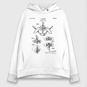 Женское худи Oversize хлопок с принтом Patent - A J Higgins в Рязани, френч-терри — 70% хлопок, 30% полиэстер. Мягкий теплый начес внутри —100% хлопок | боковые карманы, эластичные манжеты и нижняя кромка, капюшон на магнитной кнопке | patent | идея | история | капитан | корабль | лодка | море | океан | патент | разработка | туризм | чертеж | чертежи | штурвал