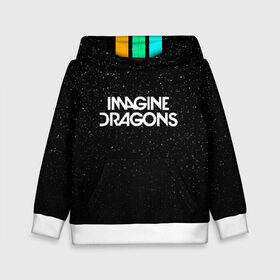 Детская толстовка 3D с принтом IMAGINE DRAGONS (КАПЮШОН) в Рязани, 100% полиэстер | двухслойный капюшон со шнурком для регулировки, мягкие манжеты на рукавах и по низу толстовки, спереди карман-кенгуру с мягким внутренним слоем | evolve | id | imagine dragons | драконы | ид