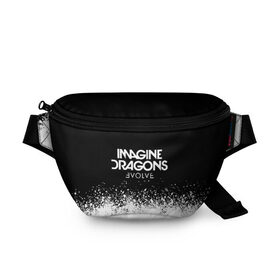 Поясная сумка 3D с принтом IMAGINE DRAGONS в Рязани, 100% полиэстер | плотная ткань, ремень с регулируемой длиной, внутри несколько карманов для мелочей, основное отделение и карман с обратной стороны сумки застегиваются на молнию | evolve | id | imagine dragons | драконы | ид