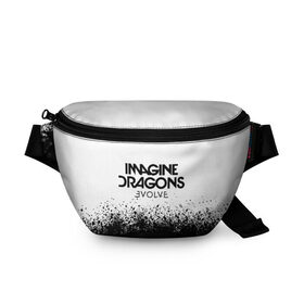 Поясная сумка 3D с принтом IMAGINE DRAGONS в Рязани, 100% полиэстер | плотная ткань, ремень с регулируемой длиной, внутри несколько карманов для мелочей, основное отделение и карман с обратной стороны сумки застегиваются на молнию | evolve | id | imagine dragons | драконы | ид