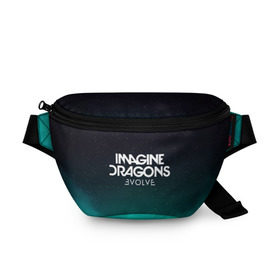 Поясная сумка 3D с принтом IMAGINE DRAGONS в Рязани, 100% полиэстер | плотная ткань, ремень с регулируемой длиной, внутри несколько карманов для мелочей, основное отделение и карман с обратной стороны сумки застегиваются на молнию | evolve | id | imagine dragons | драконы | ид