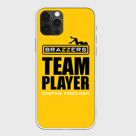 Чехол для iPhone 12 Pro с принтом Brazzers Team player  в Рязани, силикон | область печати: задняя сторона чехла, без боковых панелей | Тематика изображения на принте: adults | brazzers | casting | emblem | films | girl | inscription | logo | player | producer | silhouette | studio | team | девушка | игрок | кастинг | командный | логотип | надпись | продюсер | силуэт | студия | фильмы | эмблема