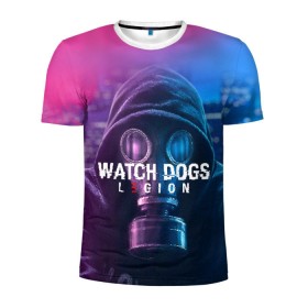 Мужская футболка 3D спортивная с принтом WATCH DOGS LEGION в Рязани, 100% полиэстер с улучшенными характеристиками | приталенный силуэт, круглая горловина, широкие плечи, сужается к линии бедра | ded sec | fox | hacker | legion | watch dogs | watch dogs 2 | watch dogs legion | легион | хакер