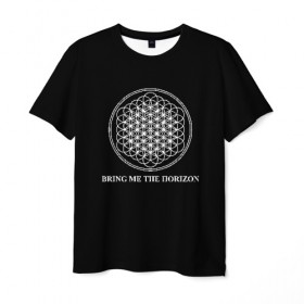 Мужская футболка 3D с принтом BRING ME THE HORIZON в Рязани, 100% полиэфир | прямой крой, круглый вырез горловины, длина до линии бедер | bmth | bring me the horizon